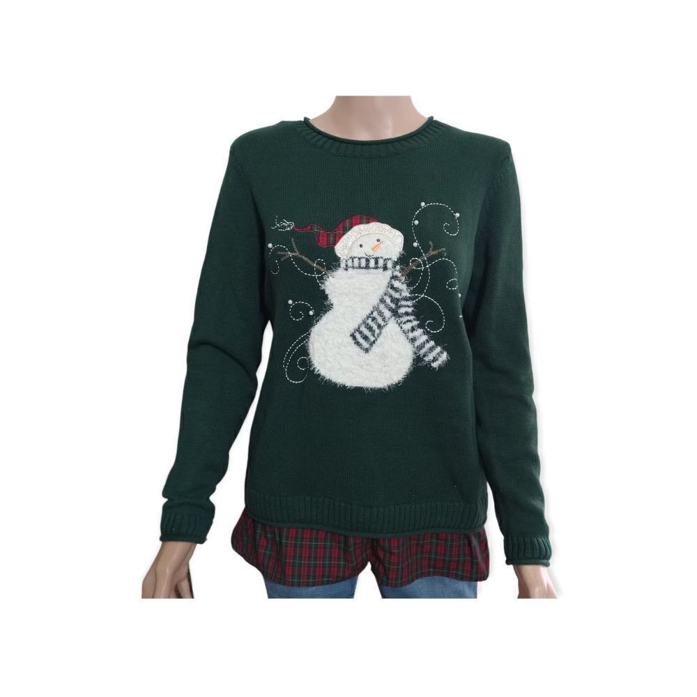 Vintage Christopher & Banks Holiday Snowman Sweater Size: M